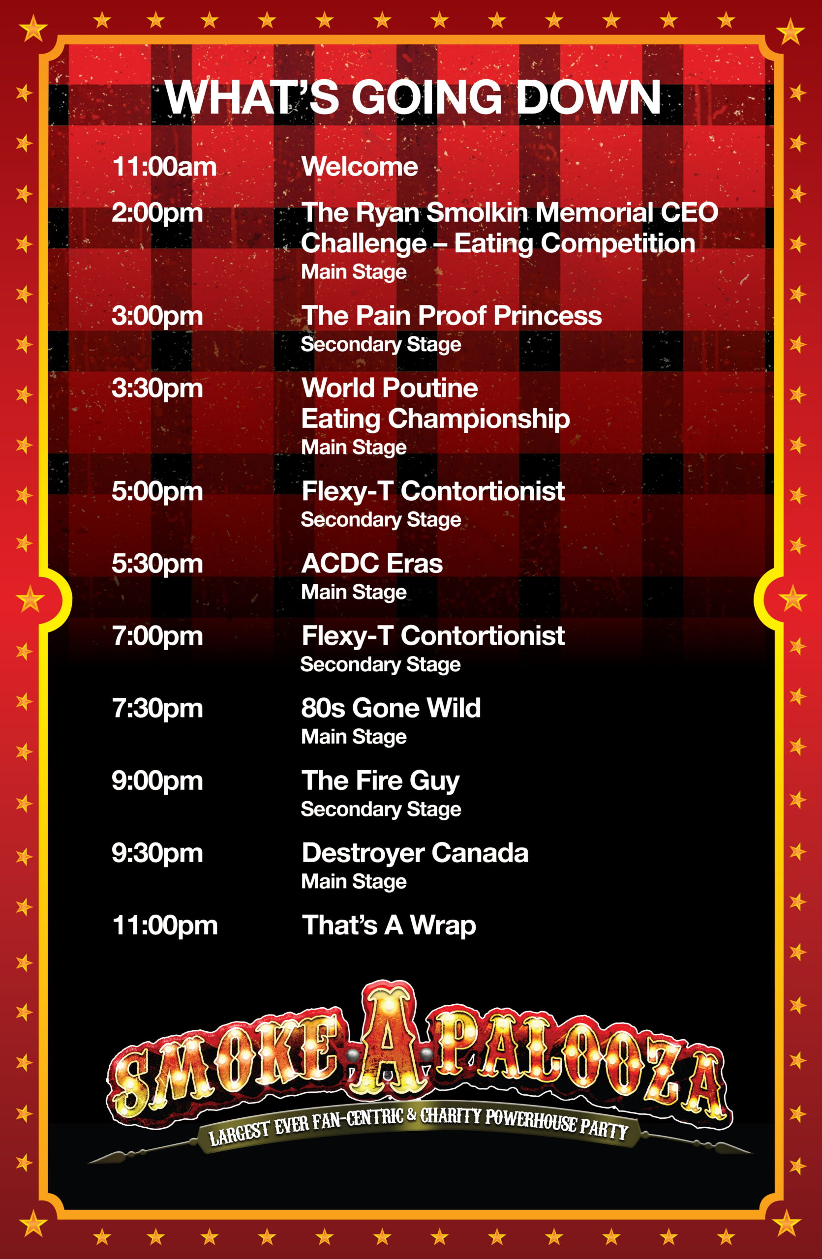 Smoke-A-Palooza 2026Event Schedule